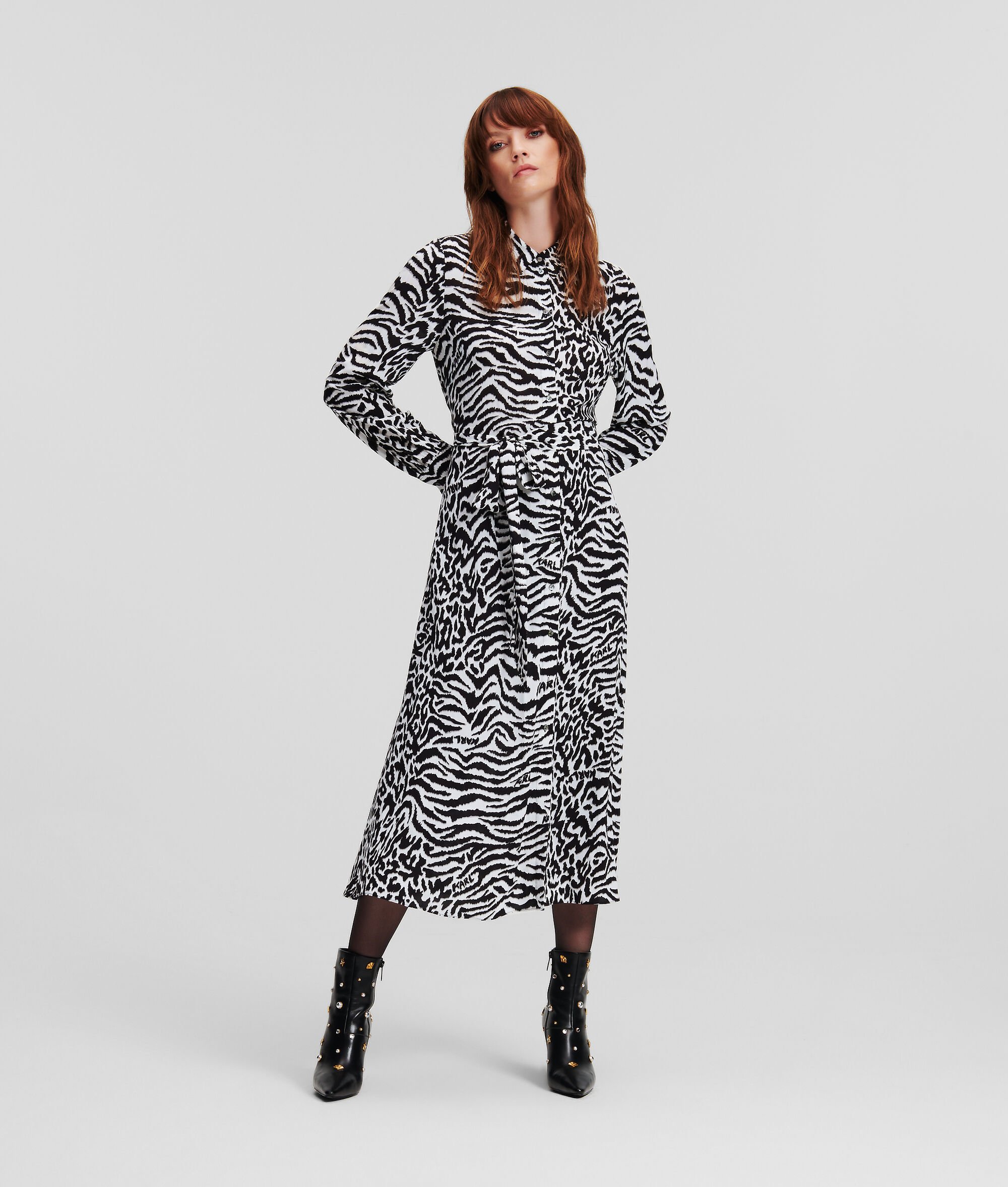 (image for) Refined ANIMAL-PRINT SHIRT DRESS